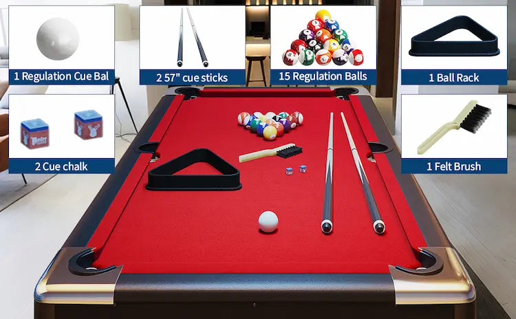 Portable Foldable Pool Table (6ft / 7ft / 8ft) – Complete Game Set